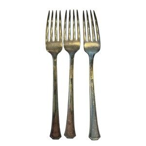 1881 Rogers Del Mar Vintage Silverplate Oneida Silver Forks 3 Pcs 2410